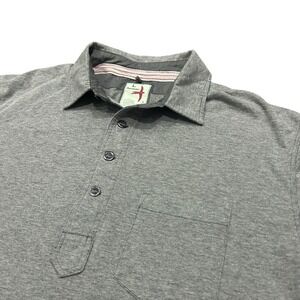 Relwen Men's Gray‎ Short Sleeve Polo Shirt Pocket Button Neck Size Large Outdoor